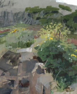 plein air painting of a marsh