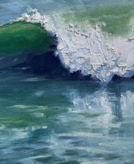 oil painting of a wave