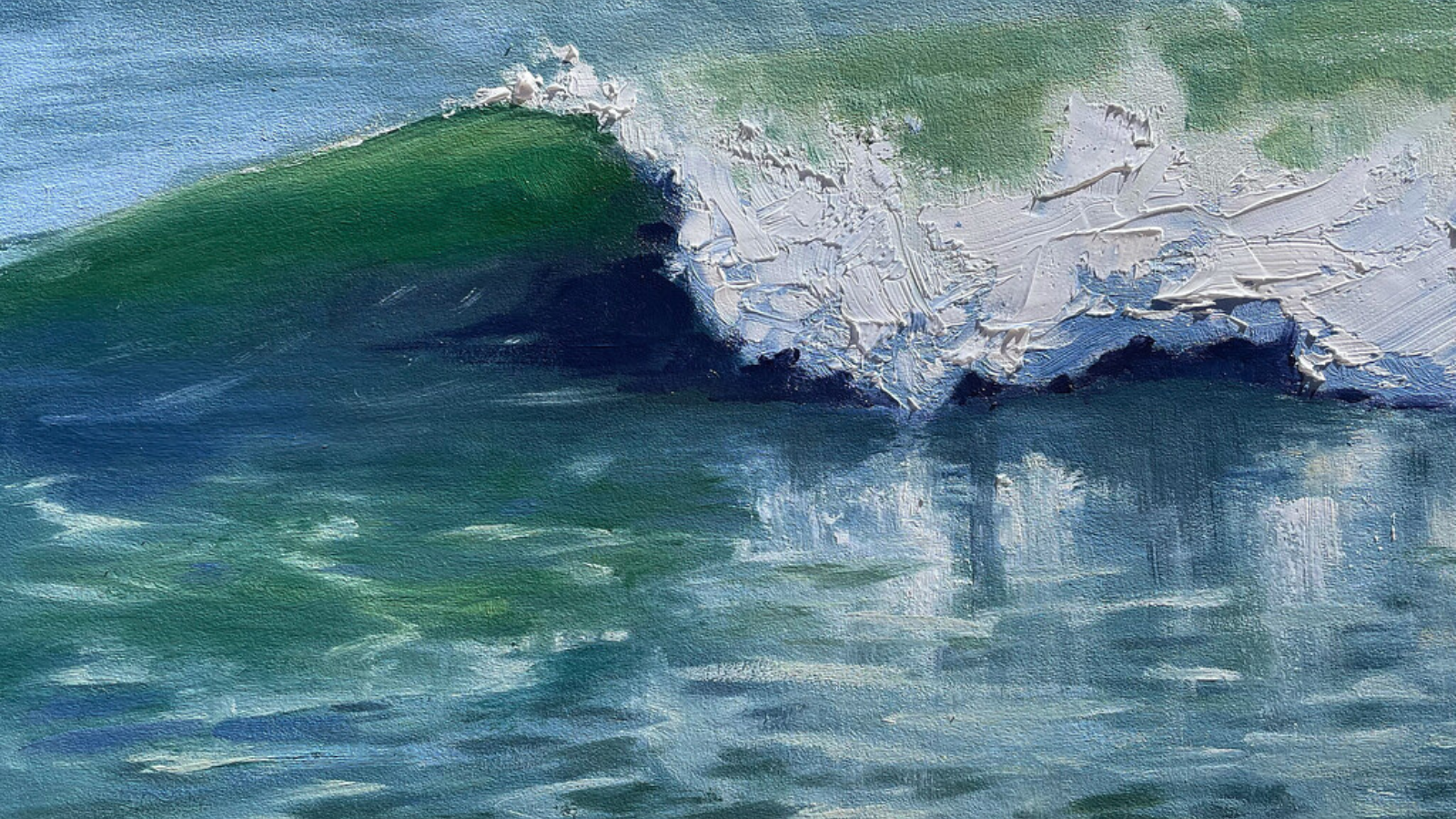 oil painting of a wave